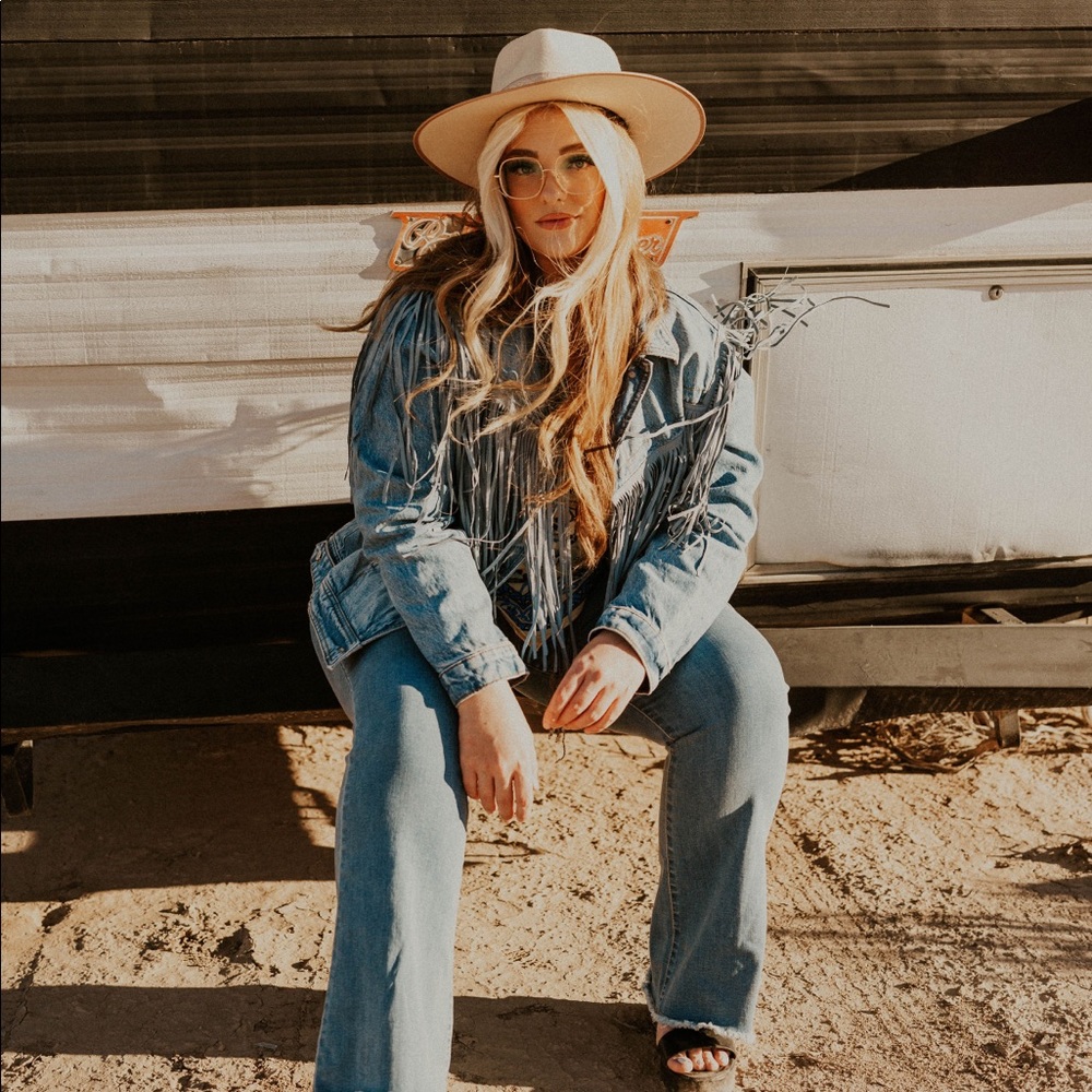 Free People Tassel Denim Jacket